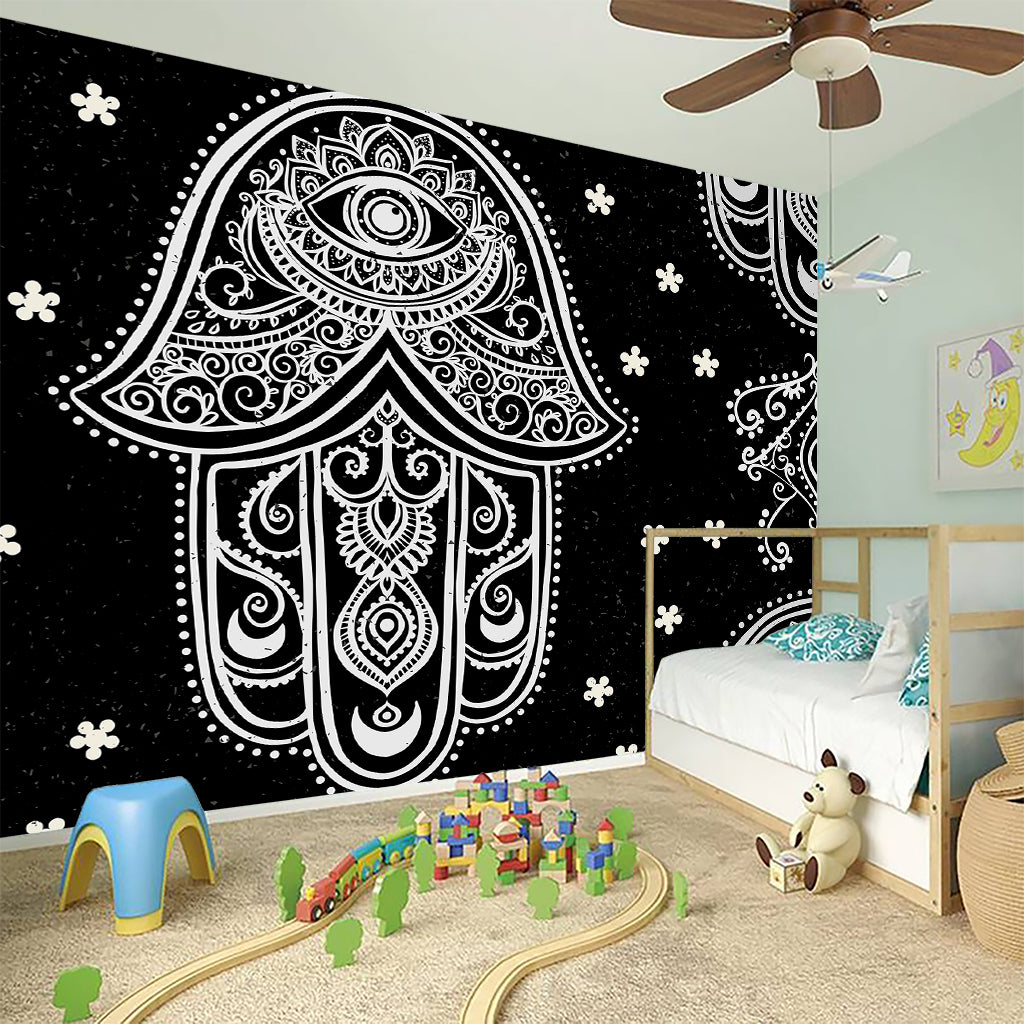 Black And White Hamsa Print Wall Sticker