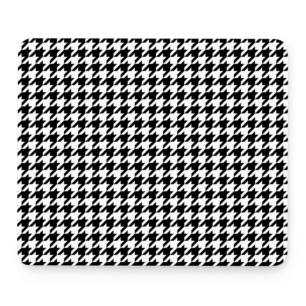 Black And White Houndstooth Print Mouse Pad