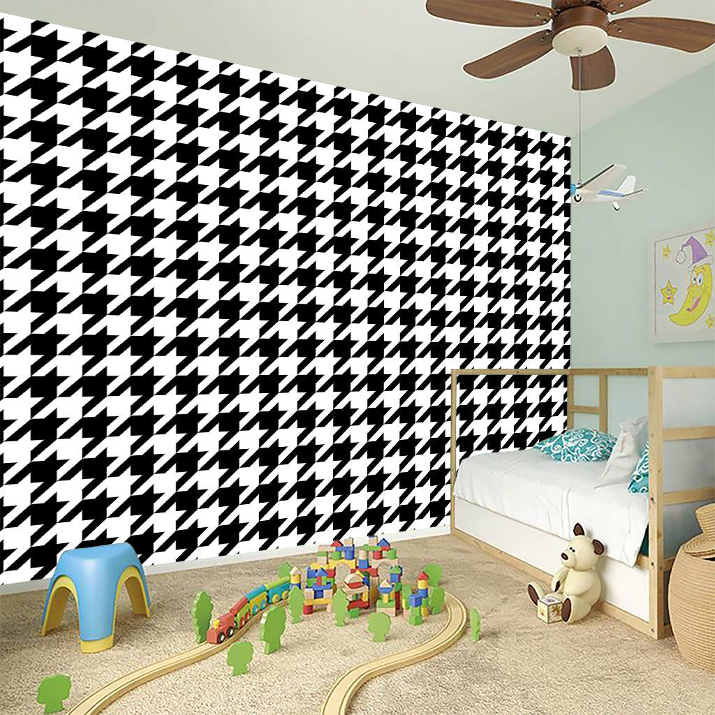 Black And White Houndstooth Print Wall Sticker