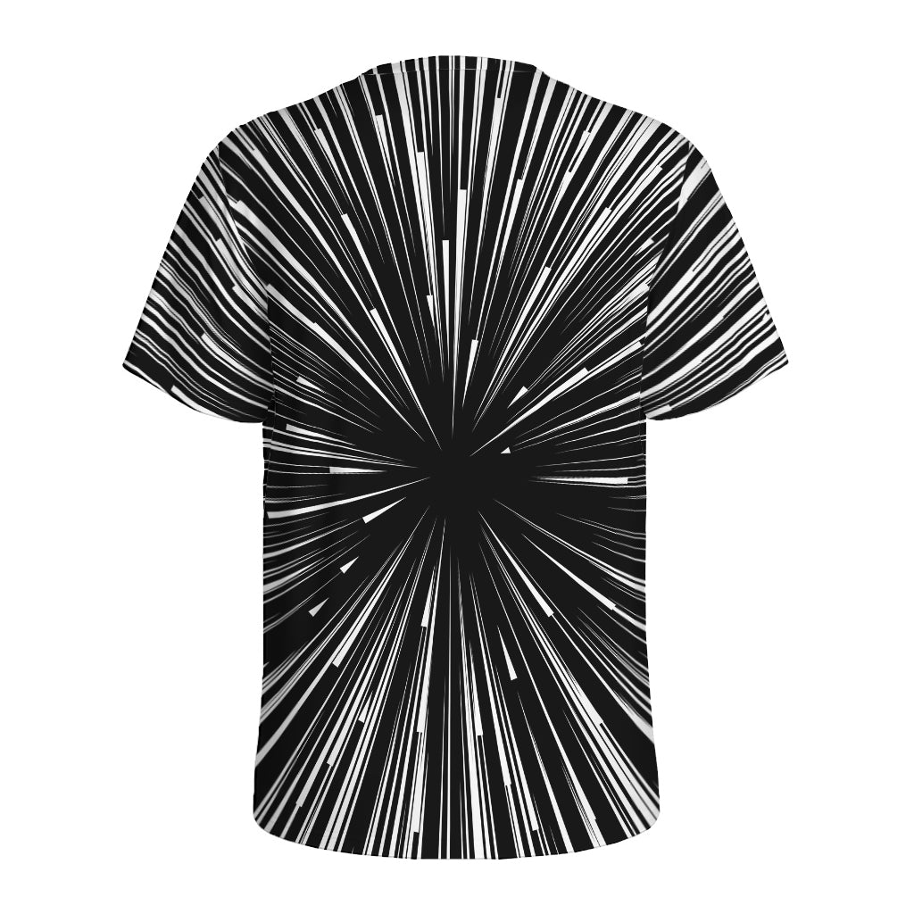 Black And White Hyperspace Print Men's Sports T-Shirt