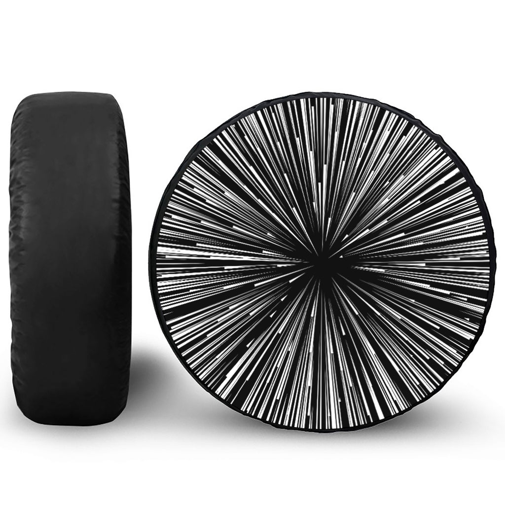 Black And White Hyperspace Print Tire Cover