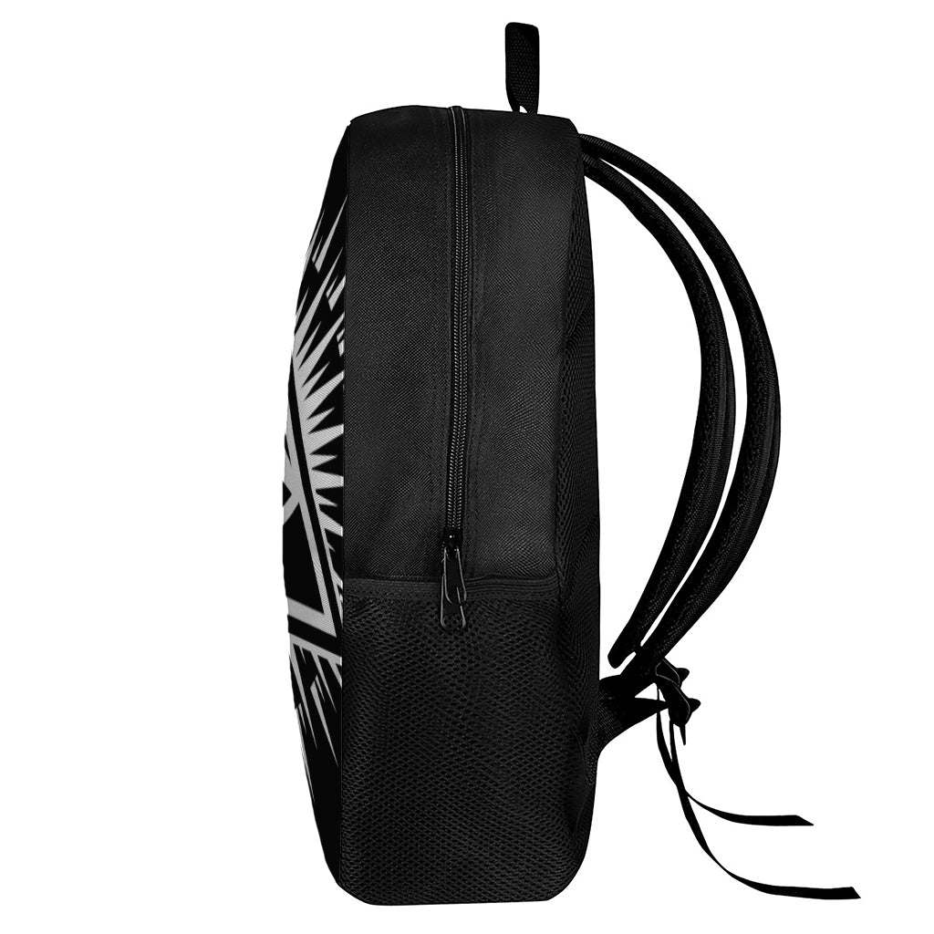 Black And White Illuminati Print 17 Inch Backpack