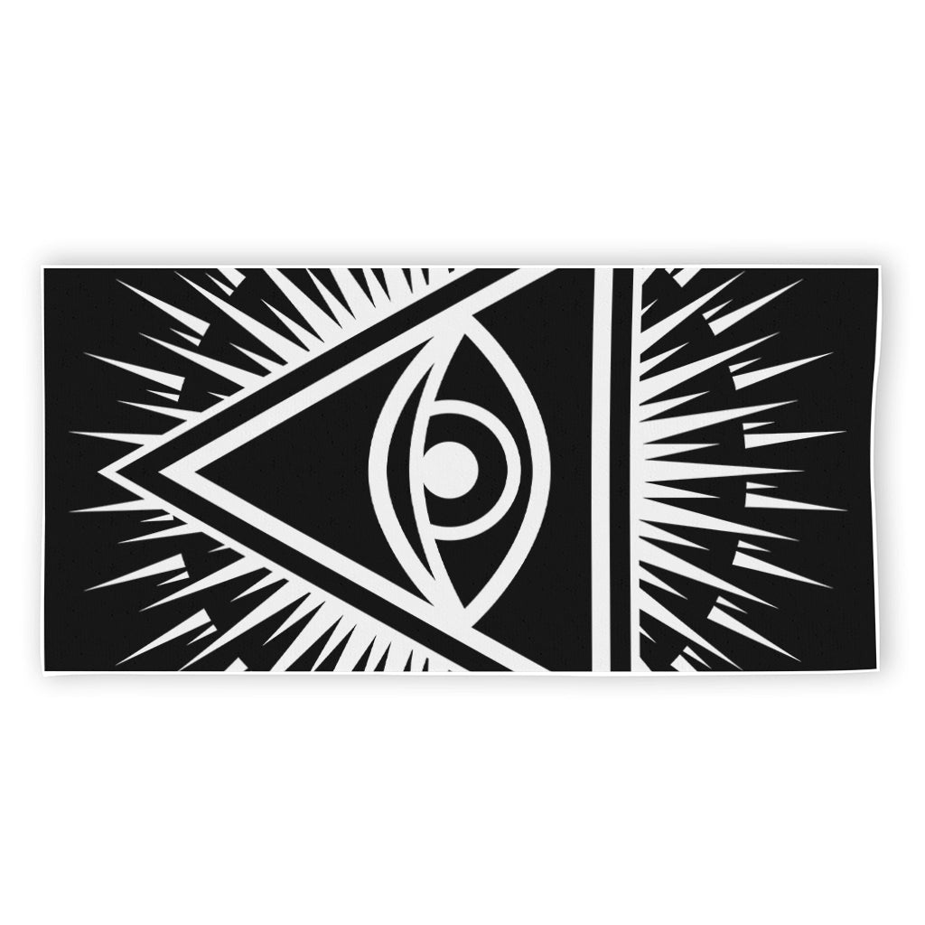 Black And White Illuminati Print Beach Towel