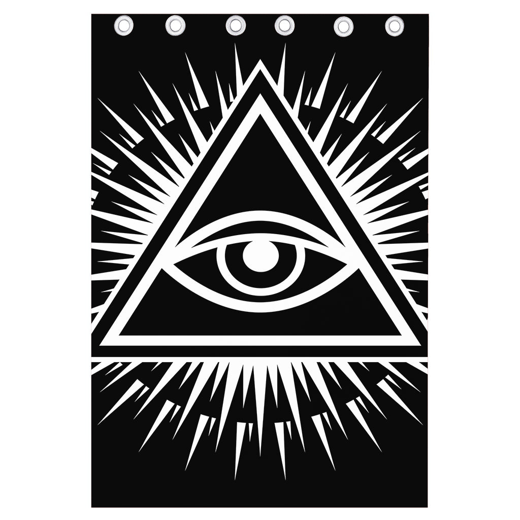 Black And White Illuminati Print Curtain