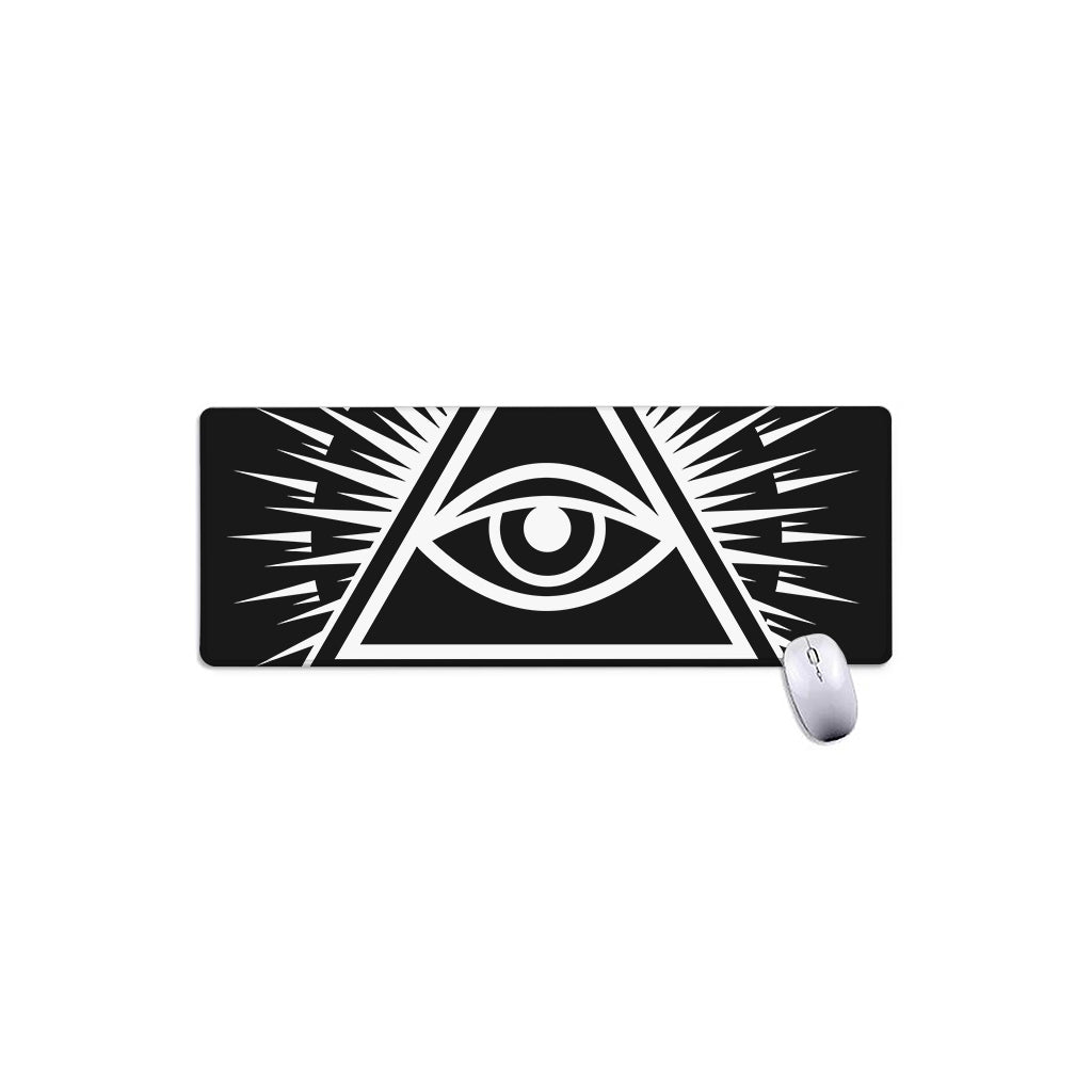 Black And White Illuminati Print Extended Mouse Pad