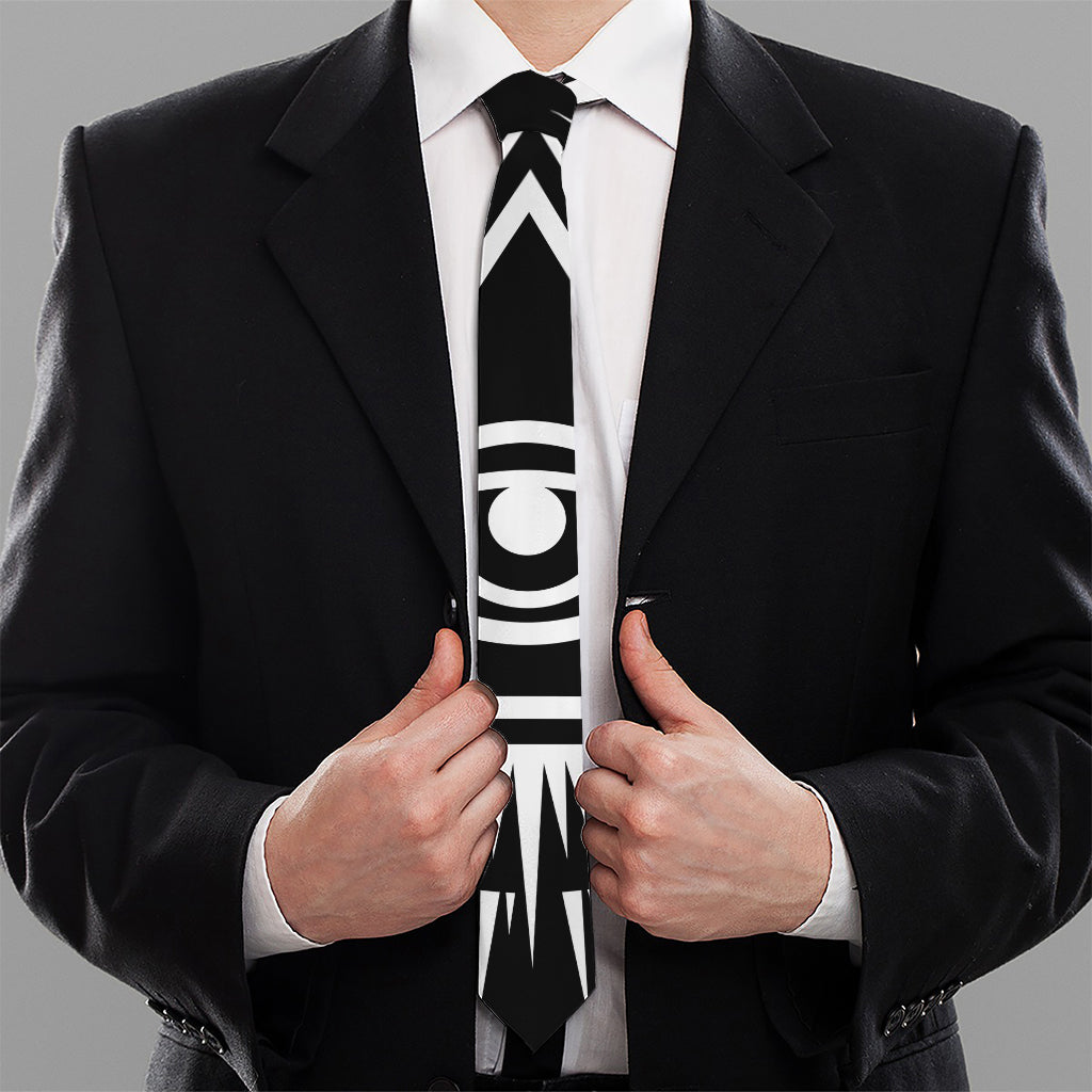 Black And White Illuminati Print Necktie