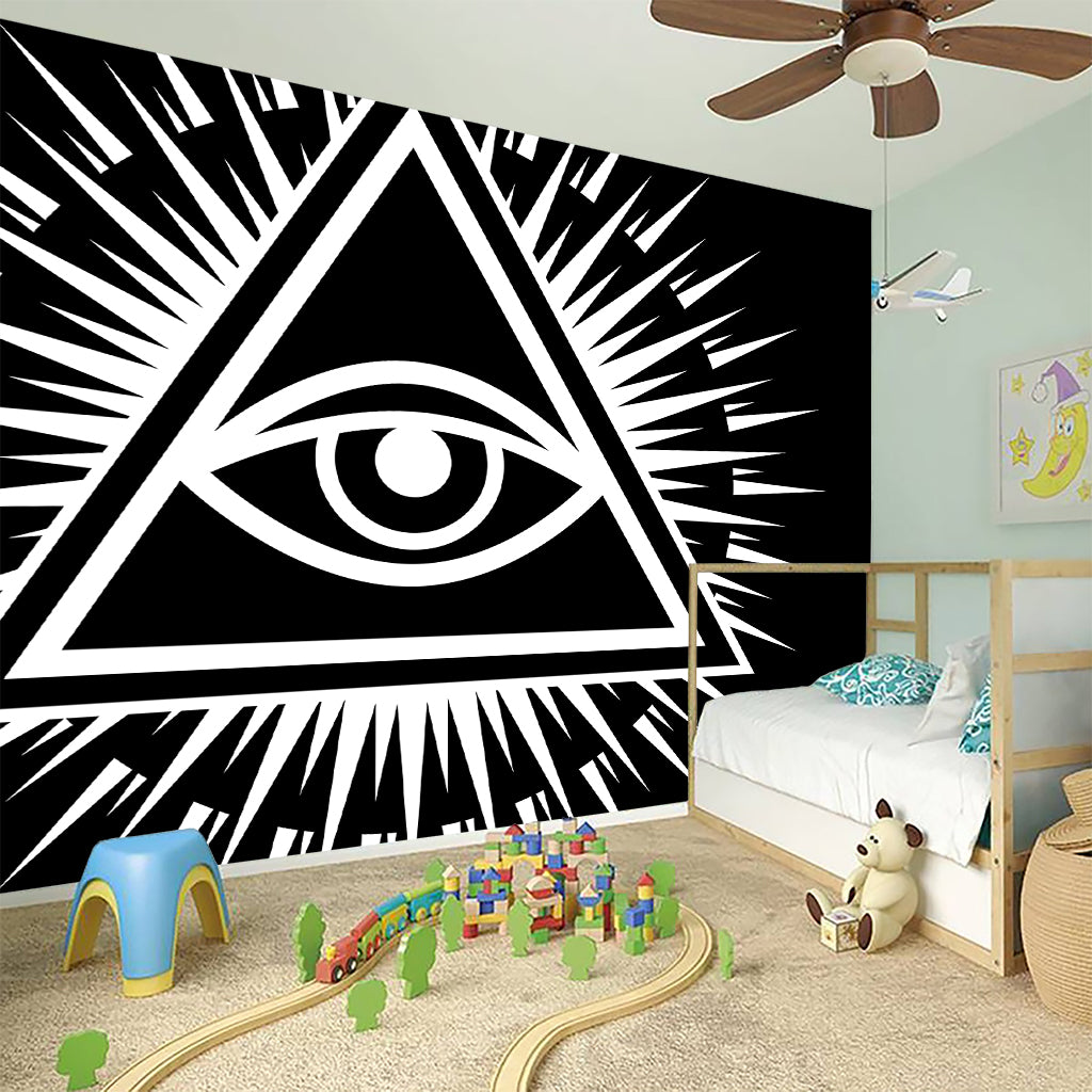 Black And White Illuminati Print Wall Sticker