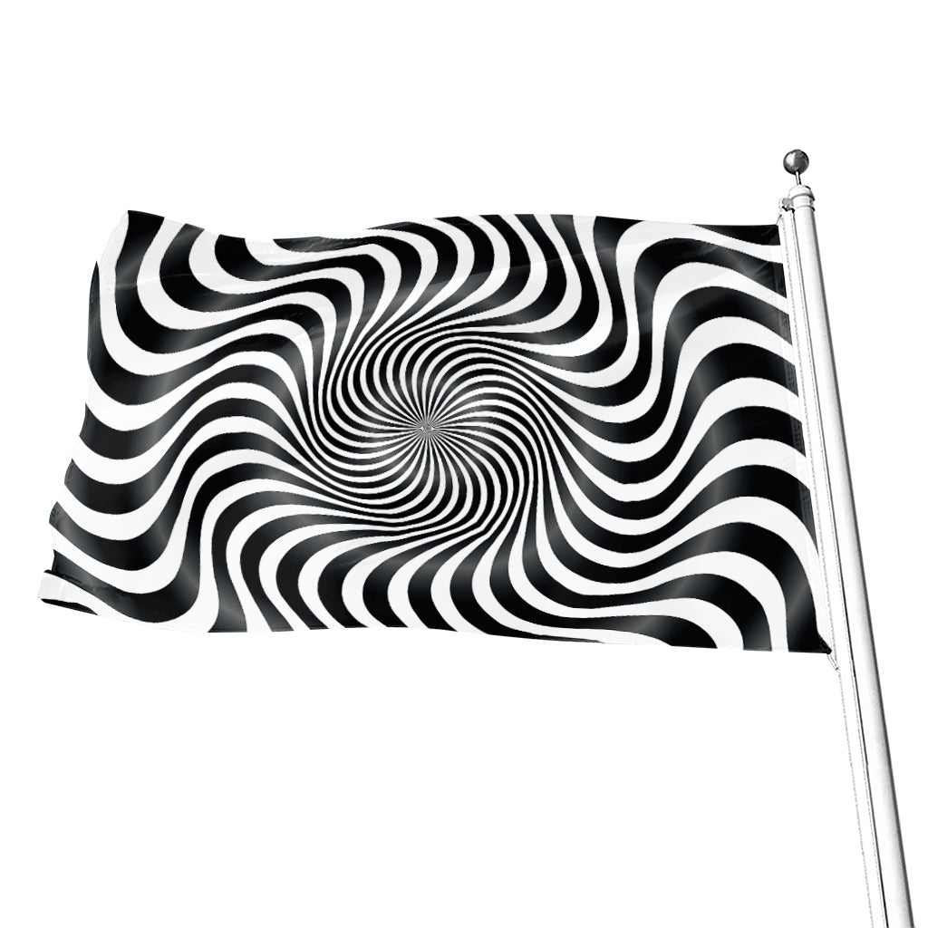 Black And White Illusory Motion Print Flag
