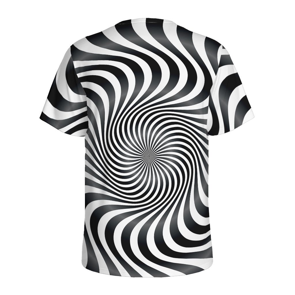 Black And White Illusory Motion Print Men's Sports T-Shirt