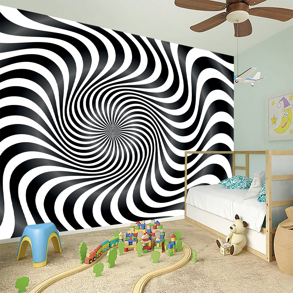 Black And White Illusory Motion Print Wall Sticker