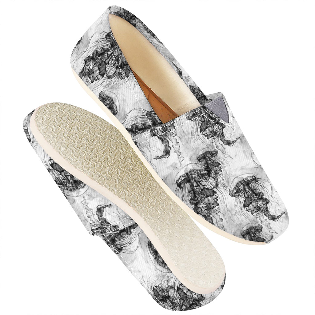 Black And White Jellyfish Pattern Print Casual Shoes