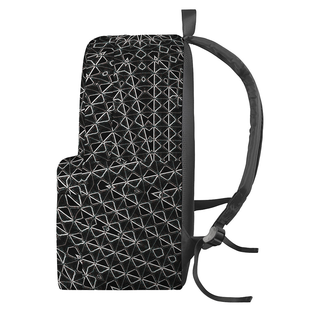 Black And White Kaleidoscope Print Backpack
