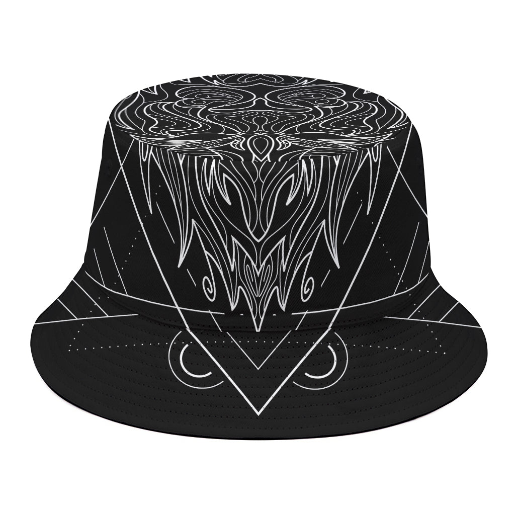 Black And White Leo Sign Print Bucket Hat