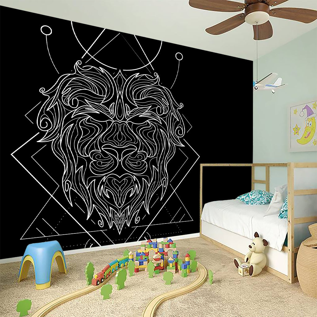 Black And White Leo Sign Print Wall Sticker