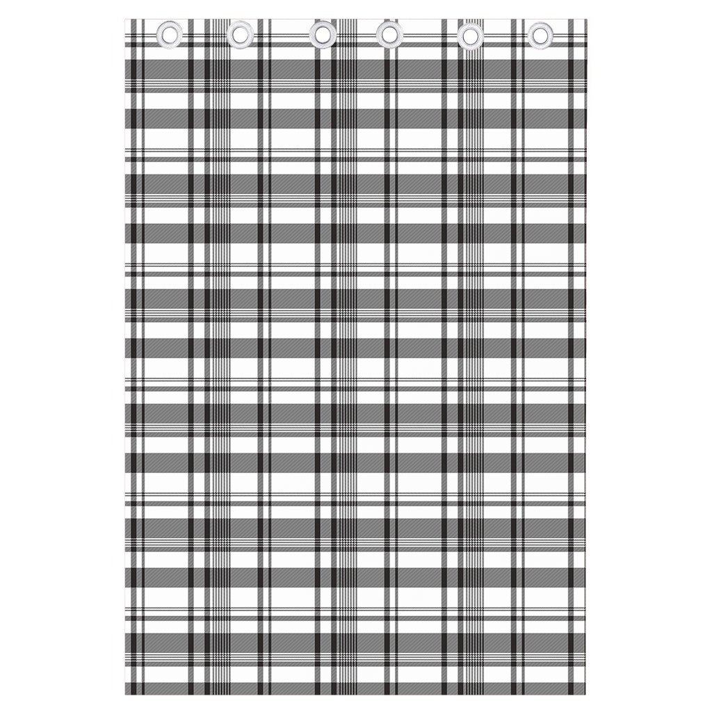 Black And White Madras Pattern Print Curtain