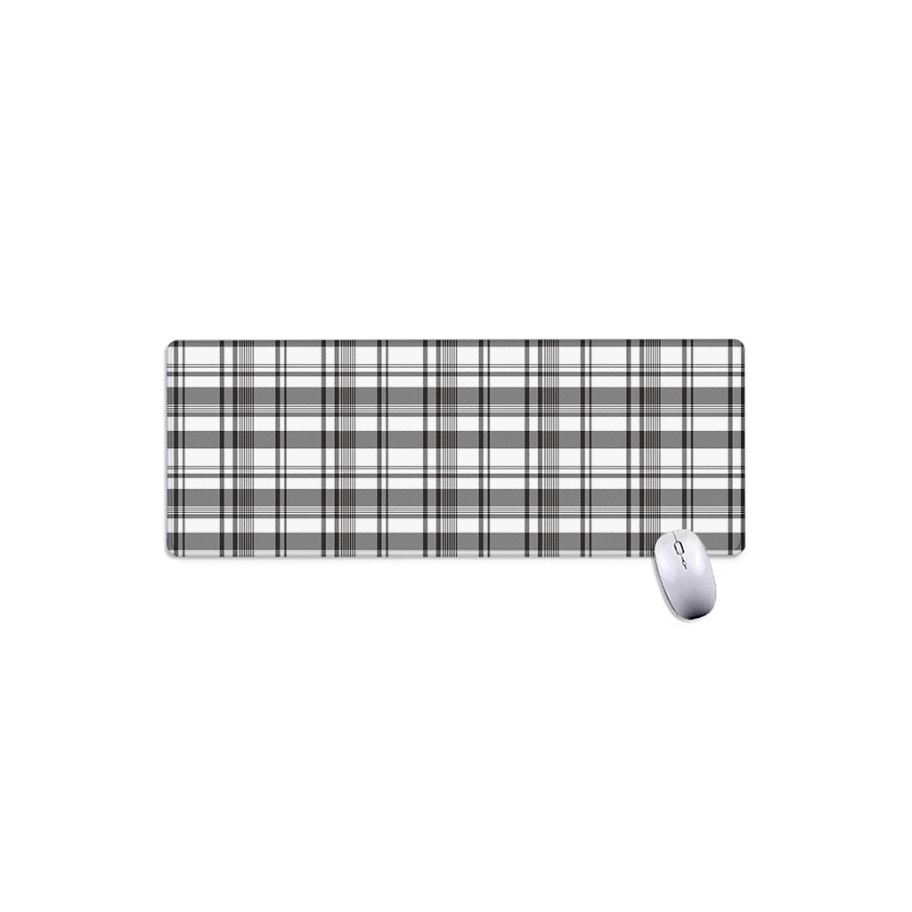 Black And White Madras Pattern Print Extended Mouse Pad