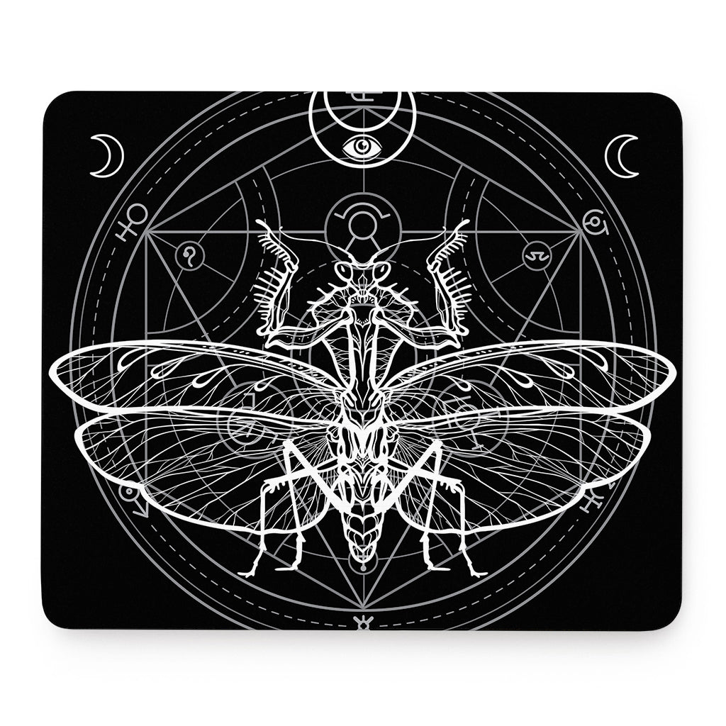 Black And White Mantis Spirit Print Mouse Pad