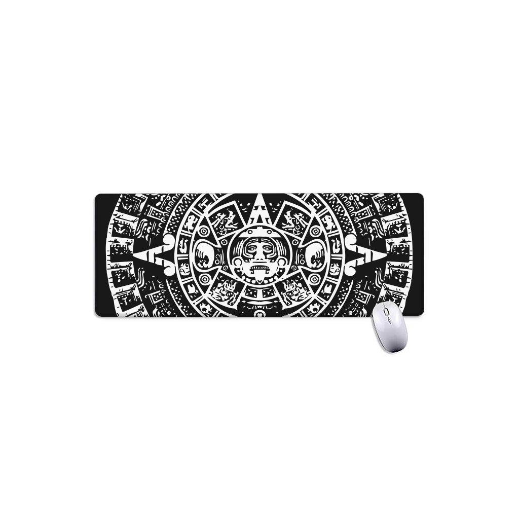 Black And White Maya Calendar Print Extended Mouse Pad
