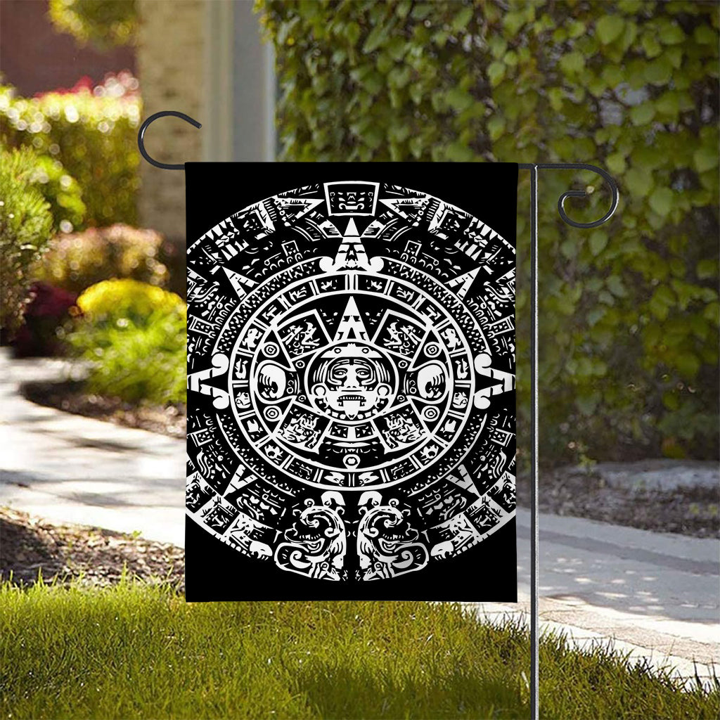 Black And White Maya Calendar Print House Flag