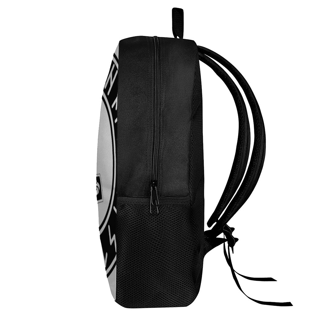 Black And White Mjolnir Print 17 Inch Backpack