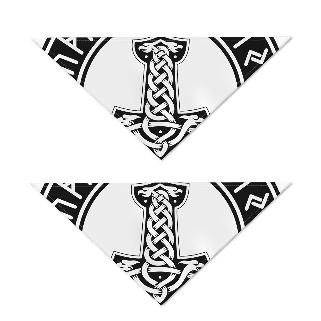 Black And White Mjolnir Print Dog Bandana