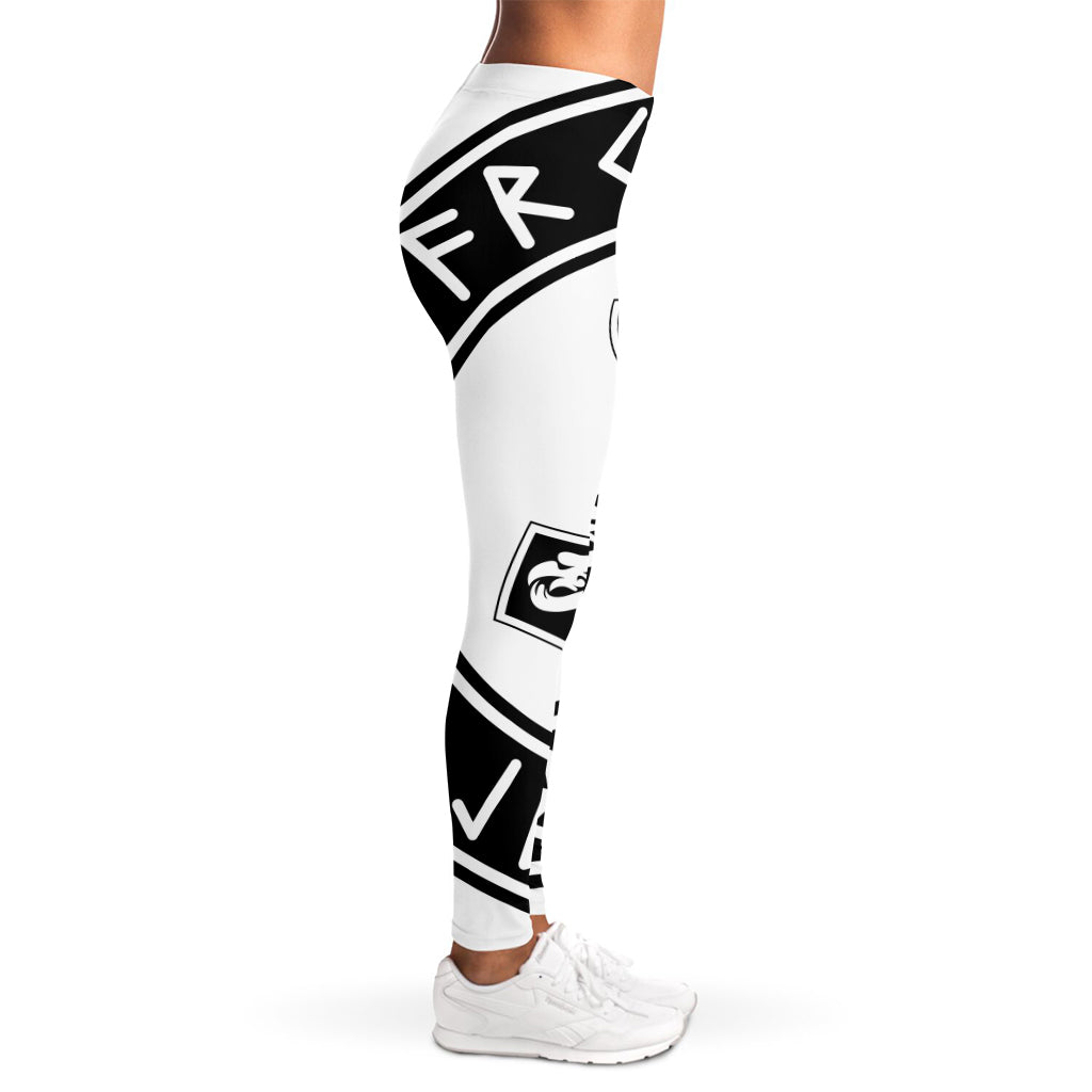 Black And White Mjolnir Print Women's Leggings