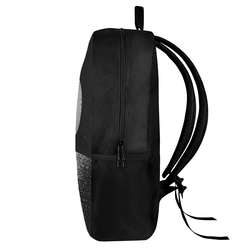 Black And White Moonlight Print 17 Inch Backpack