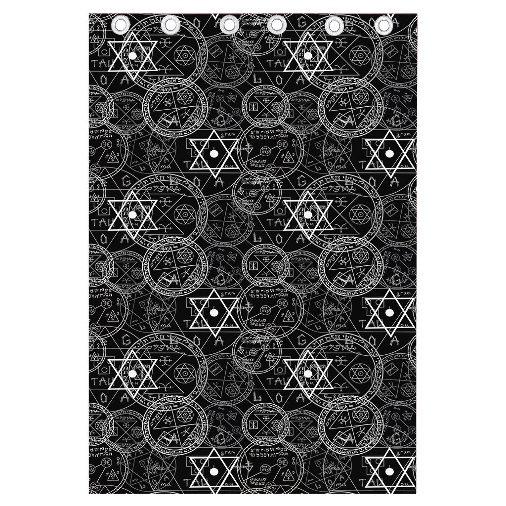 Black And White Mystic Witch Print Curtain
