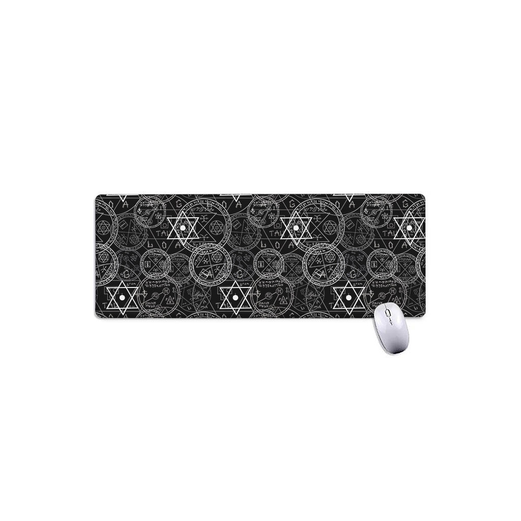 Black And White Mystic Witch Print Extended Mouse Pad