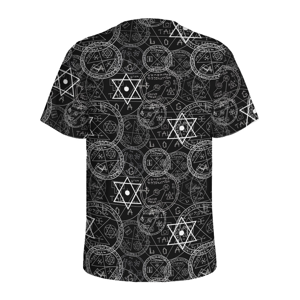 Black And White Mystic Witch Print Men's Sports T-Shirt