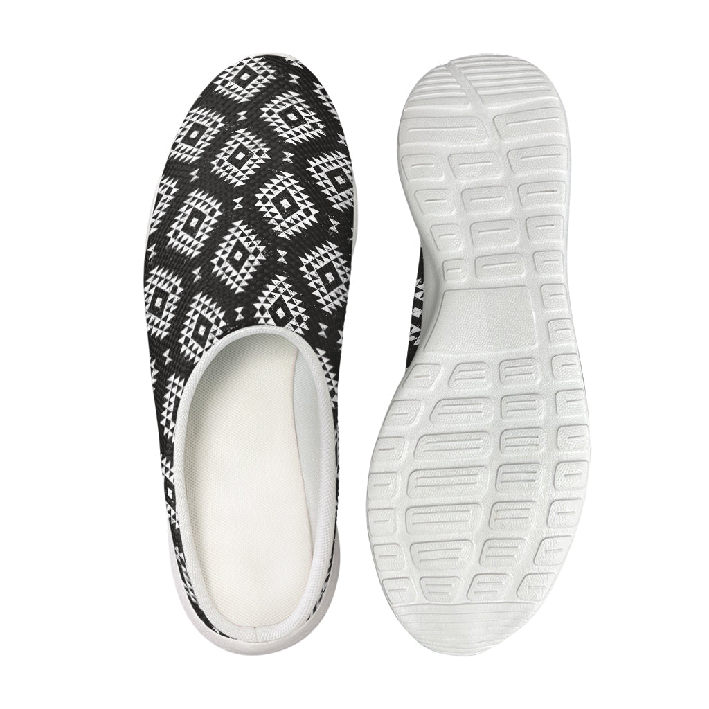 Black And White Navajo Pattern Print Mesh Casual Shoes
