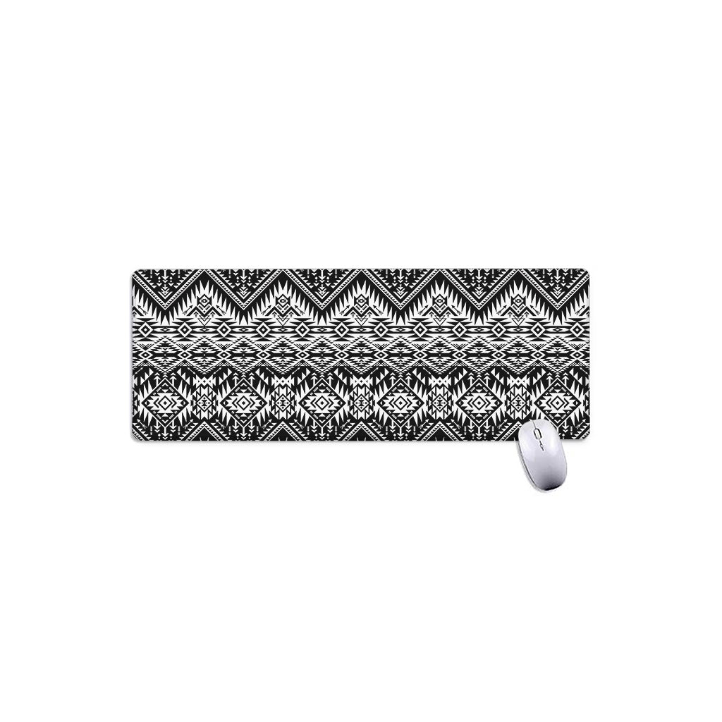 Black And White Navajo Print Extended Mouse Pad