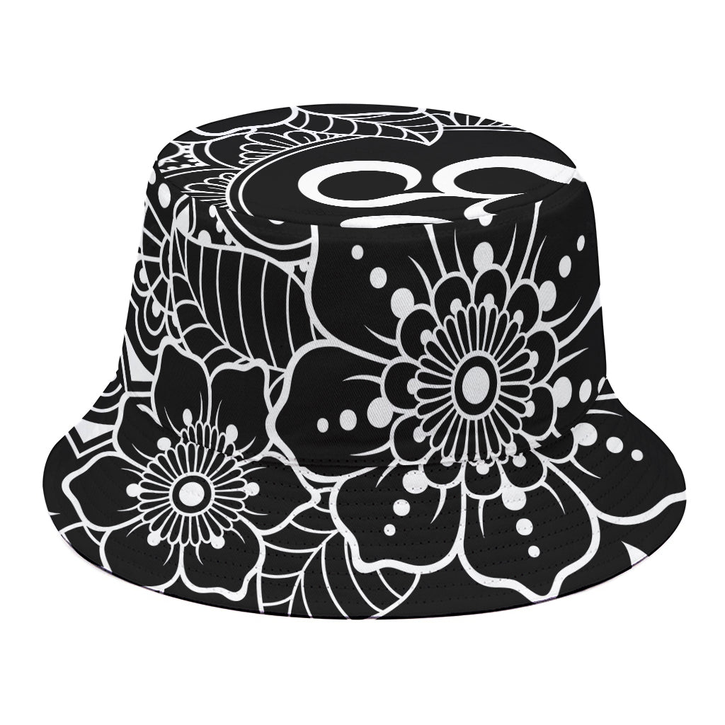 Black And White Om Print Bucket Hat