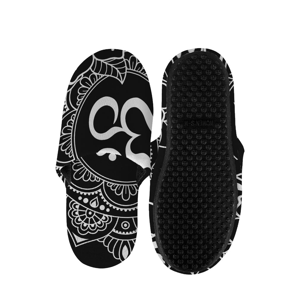 Black And White Om Print Slippers