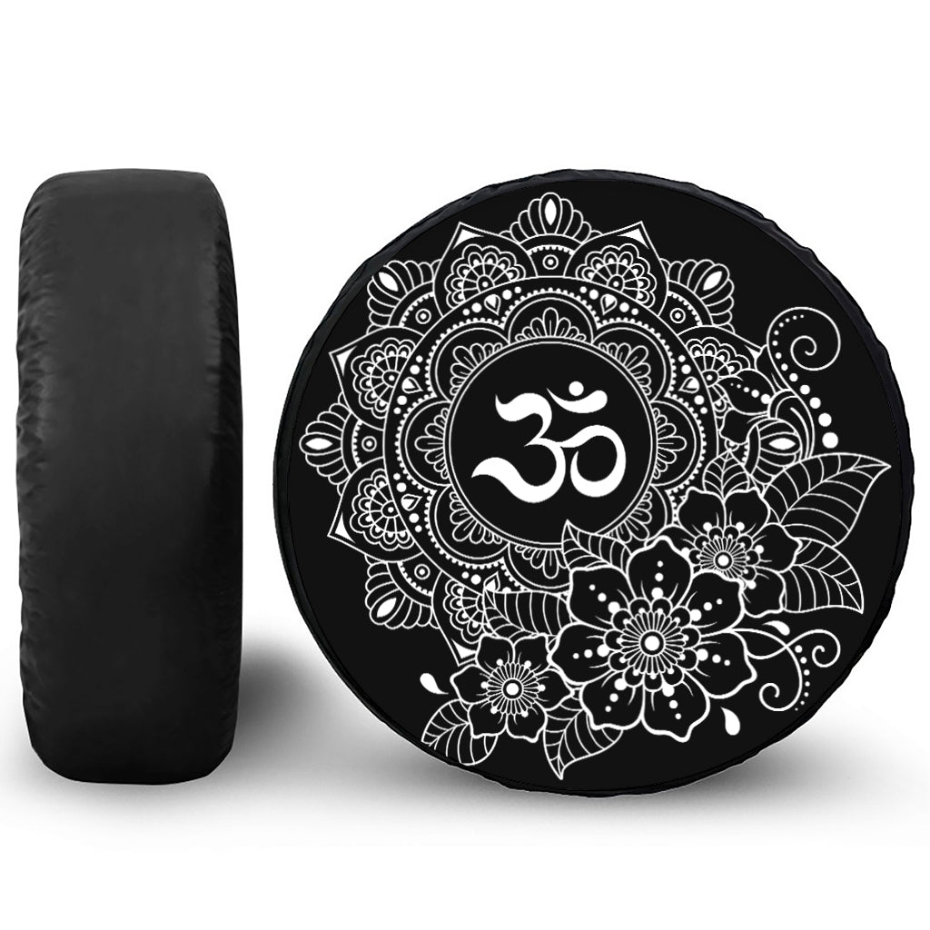 Black And White Om Print Tire Cover