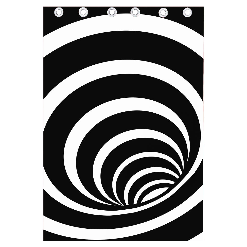 Black And White Optical Illusion Print Curtain