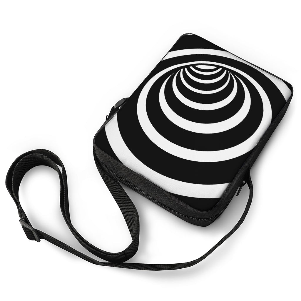 Black And White Optical Illusion Print Rectangular Crossbody Bag