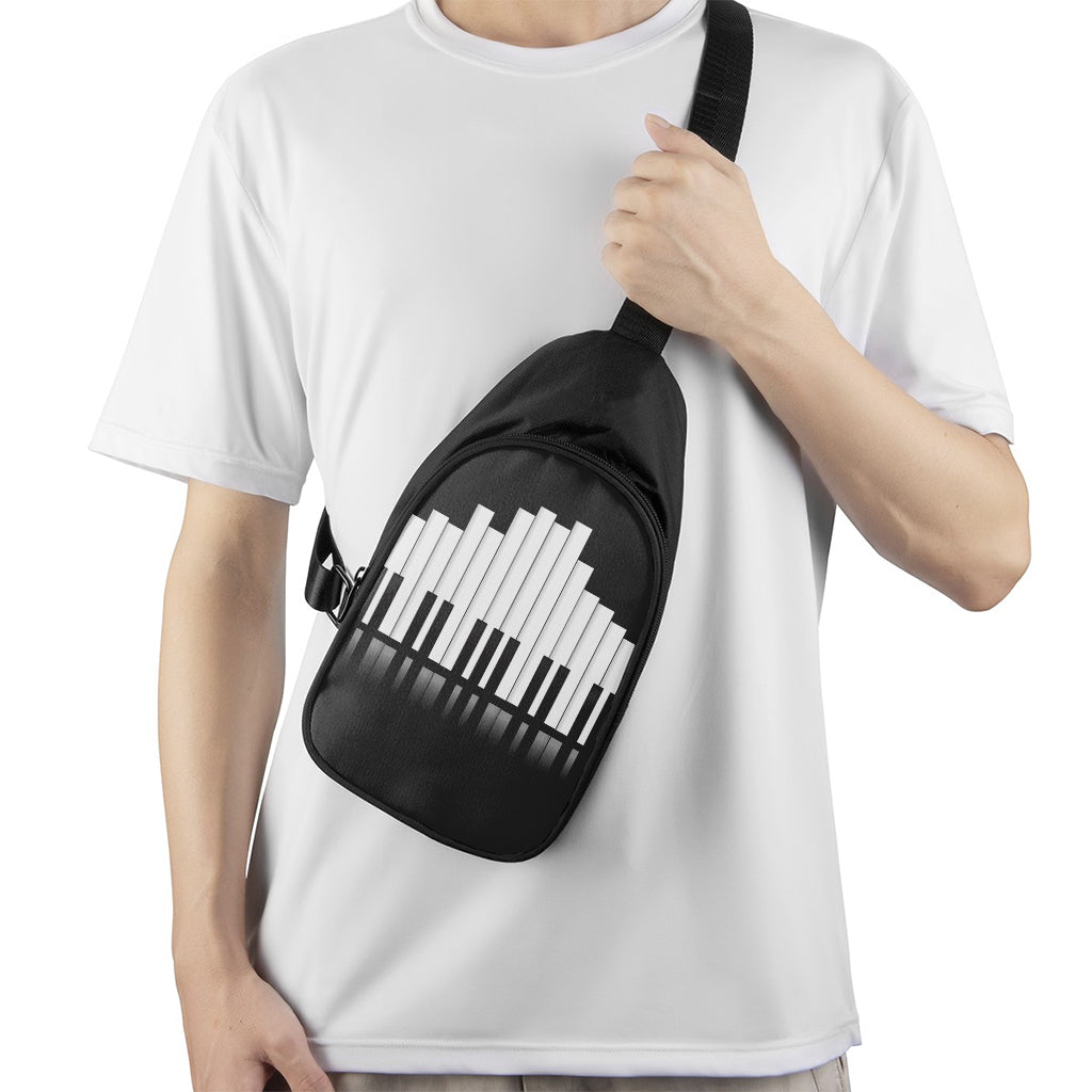 Black And White Piano Keyboard Print Chest Bag
