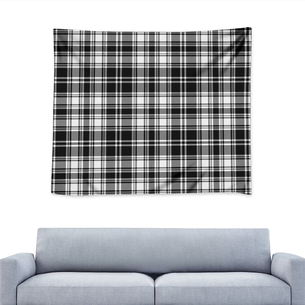 Black And White Plaid Pattern Print Tapestry