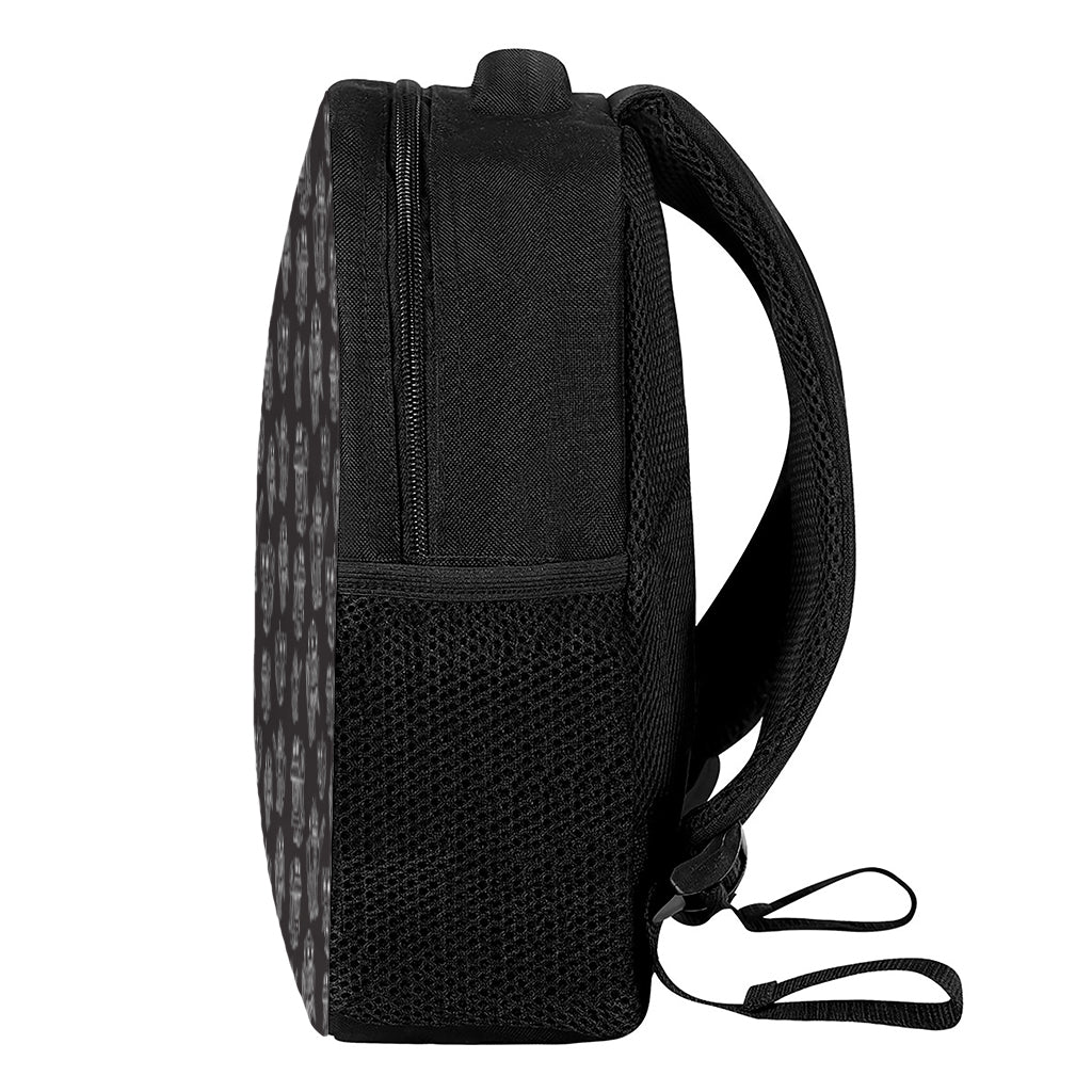 Black And White Robot Pattern Print Casual Backpack