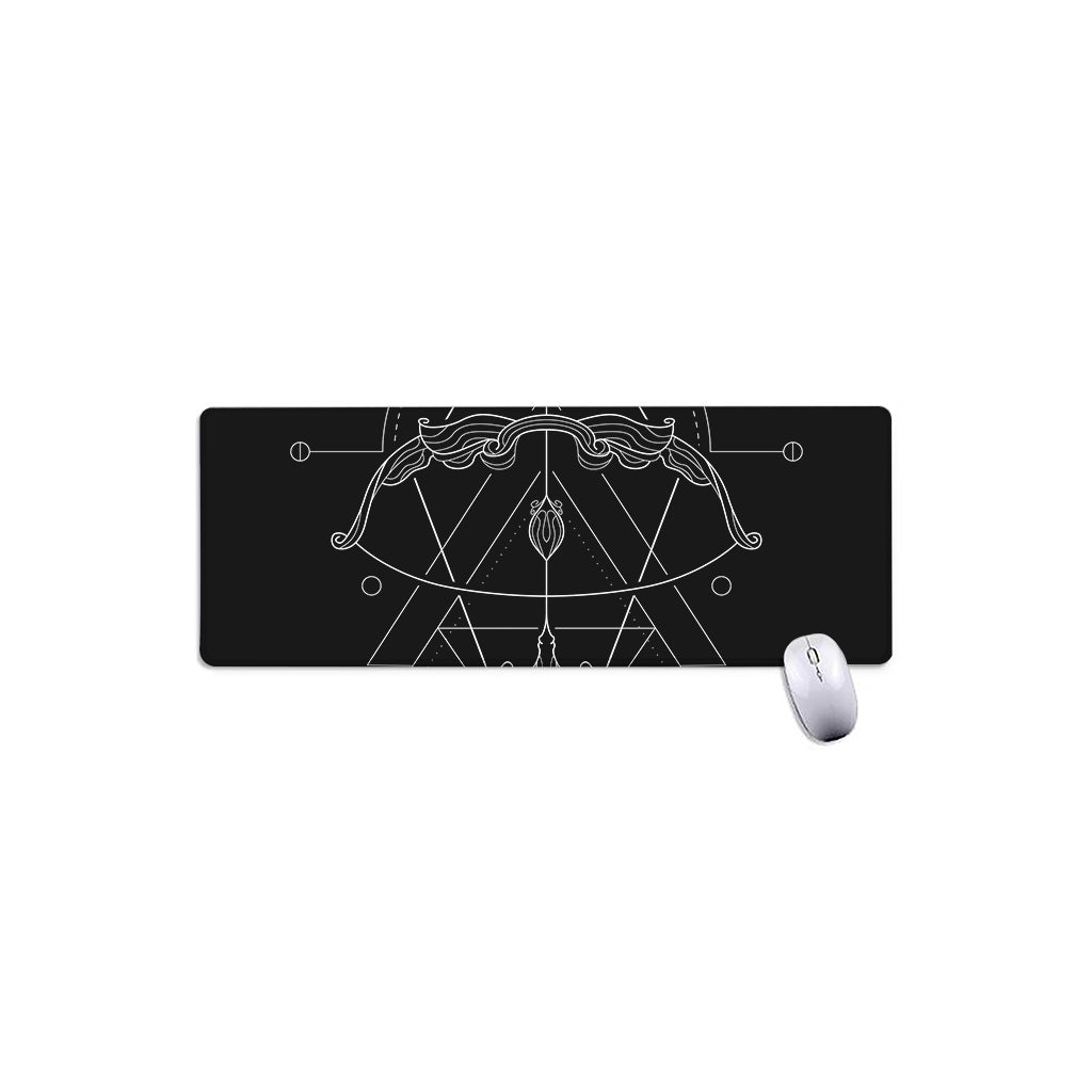 Black And White Sagittarius Sign Print Extended Mouse Pad