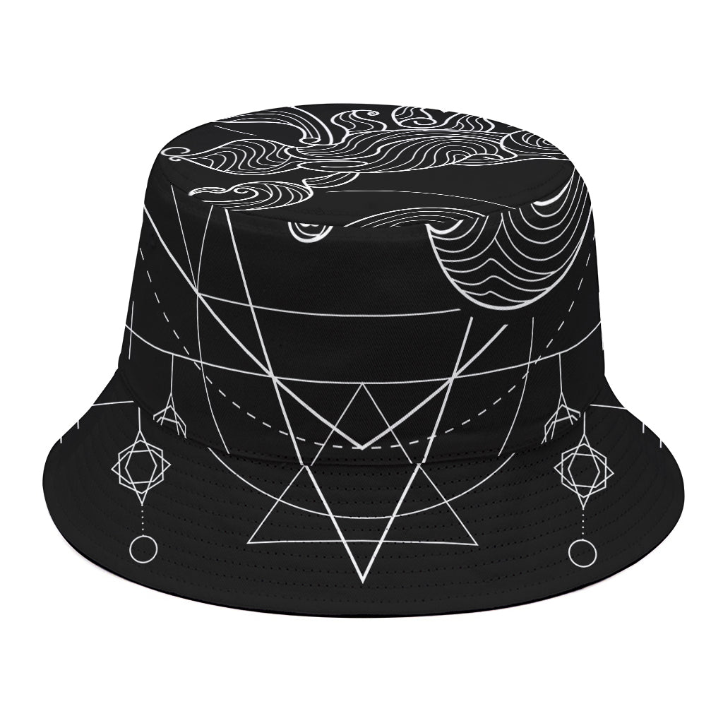 Black And White Scorpio Sign Print Bucket Hat