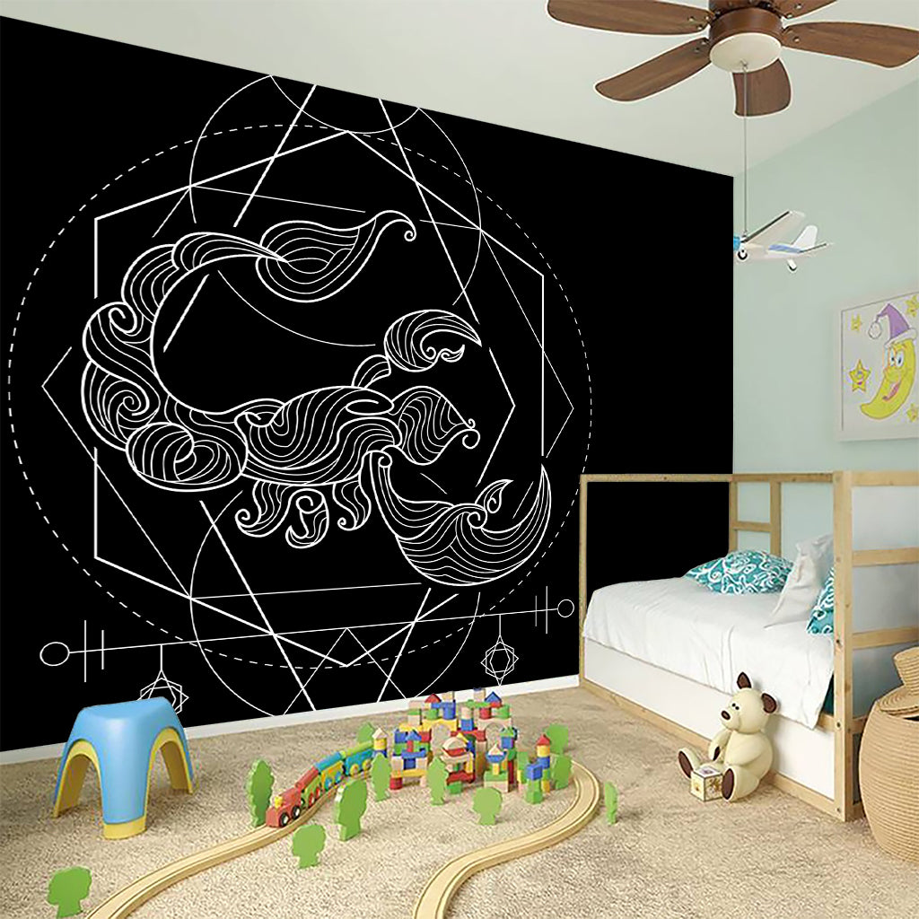 Black And White Scorpio Sign Print Wall Sticker