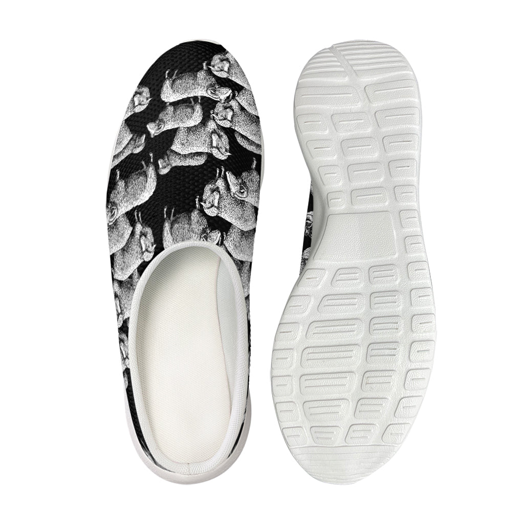 Black And White Sheep Pattern Print Mesh Casual Shoes