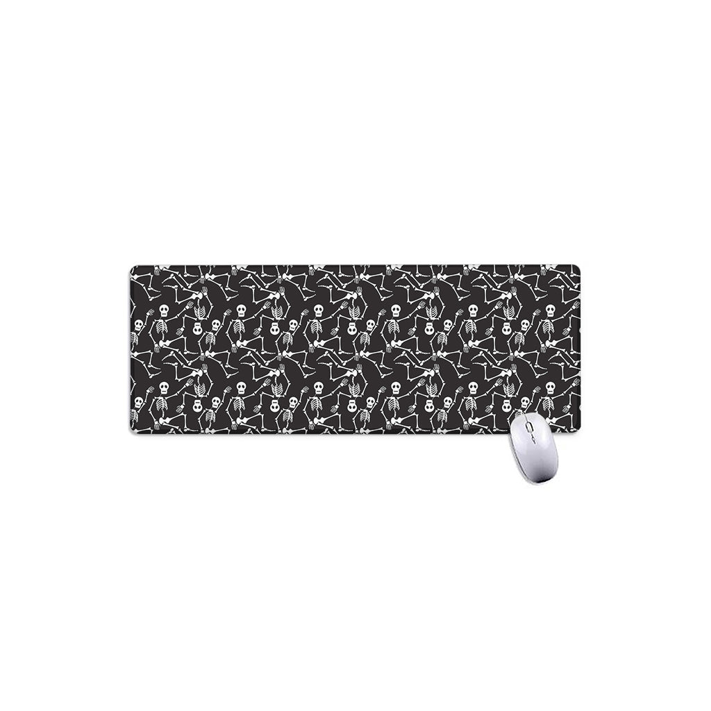 Black And White Skeleton Pattern Print Extended Mouse Pad
