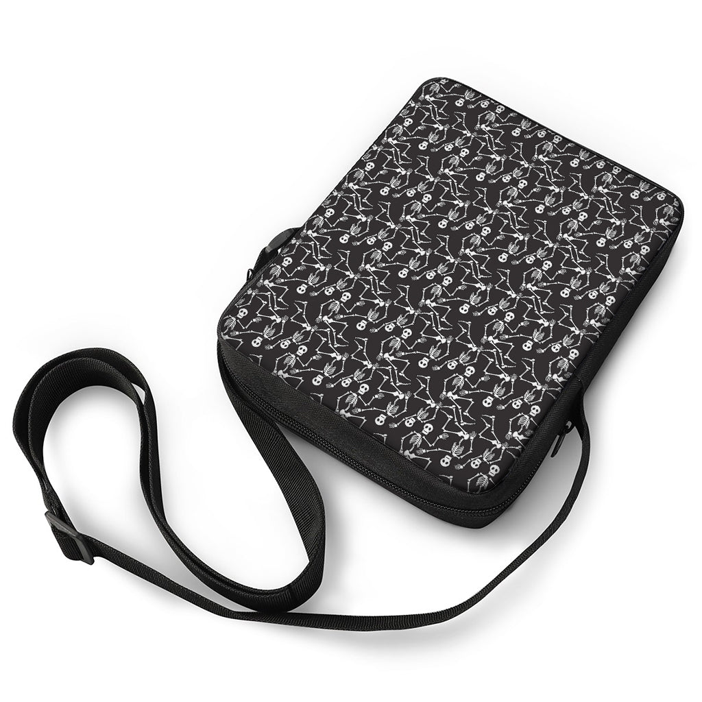 Black And White Skeleton Pattern Print Rectangular Crossbody Bag