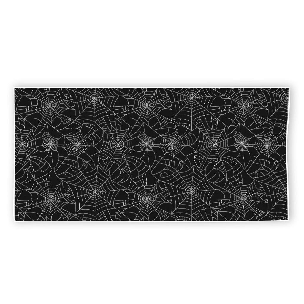Black And White Spider Web Pattern Print Beach Towel