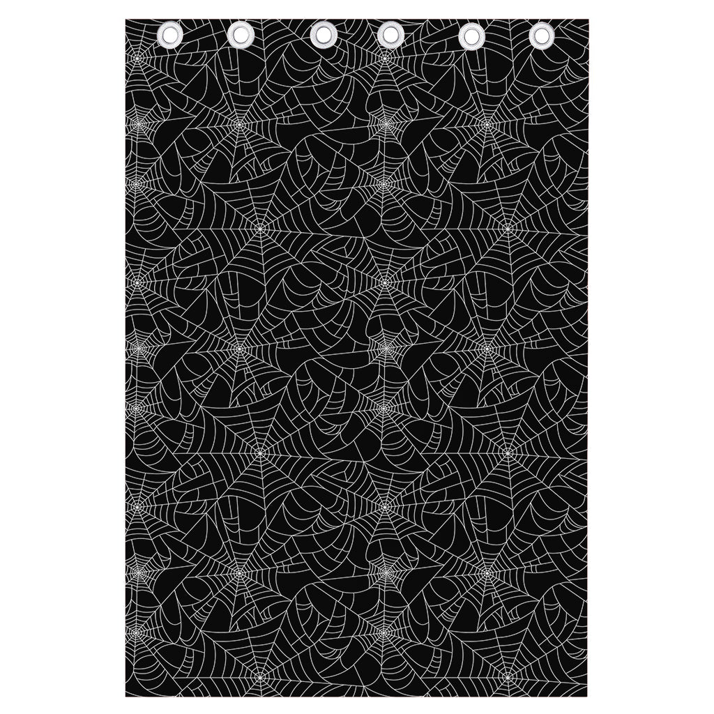 Black And White Spider Web Pattern Print Curtain
