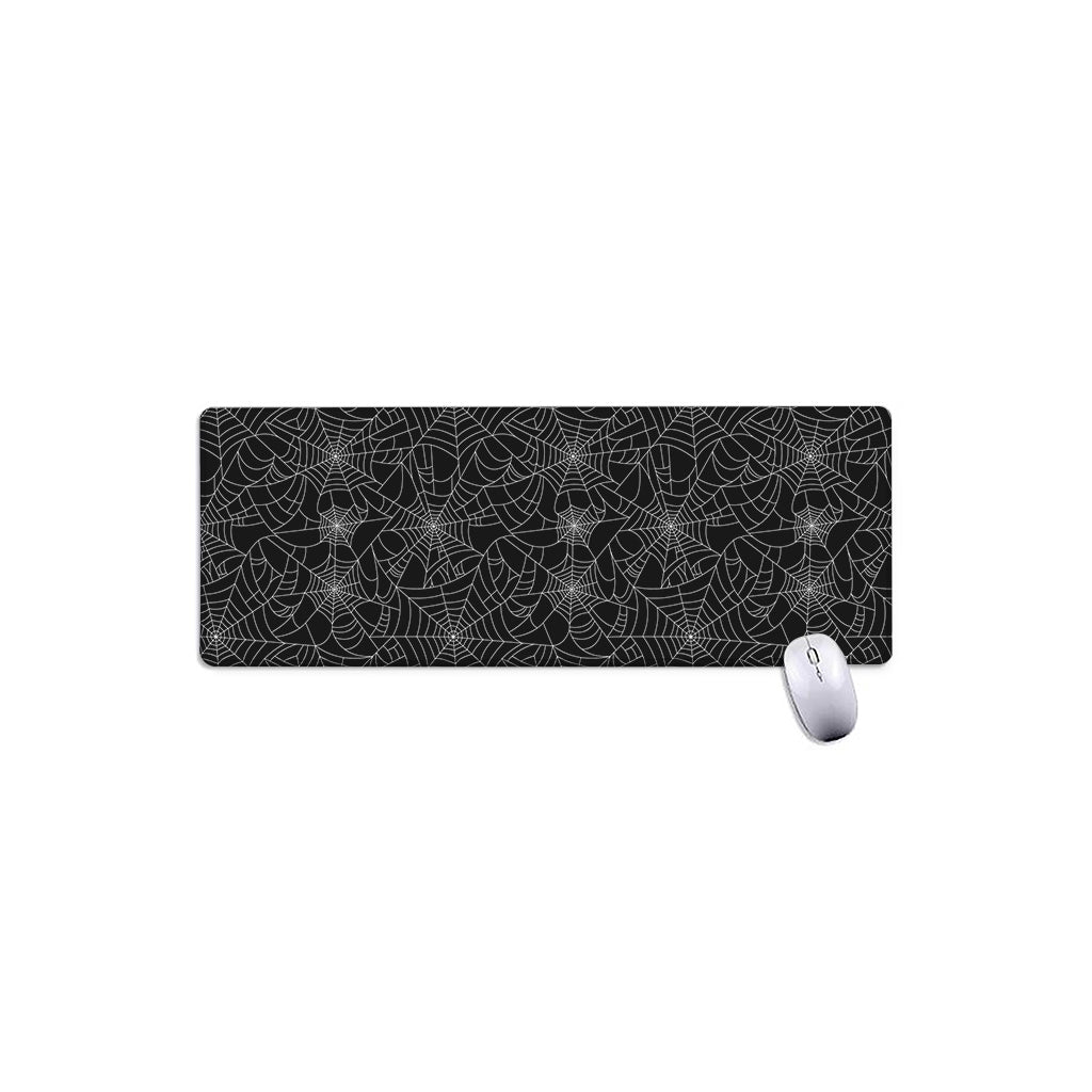 Black And White Spider Web Pattern Print Extended Mouse Pad