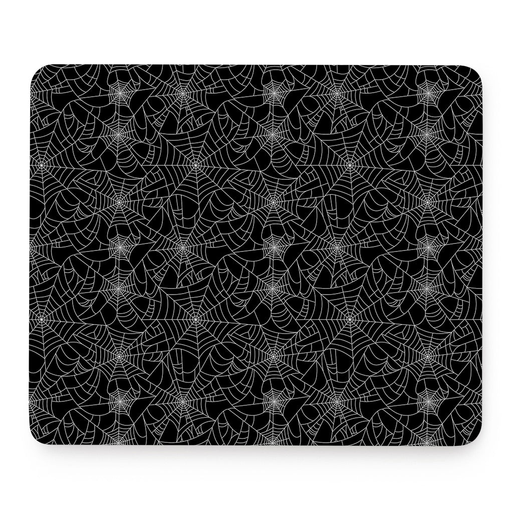 Black And White Spider Web Pattern Print Mouse Pad